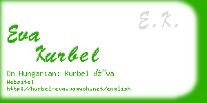 eva kurbel business card